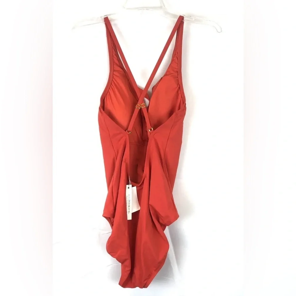 Bleu Rod Beattie Women’s Coral Woven One Piece Swimsuit Size 14